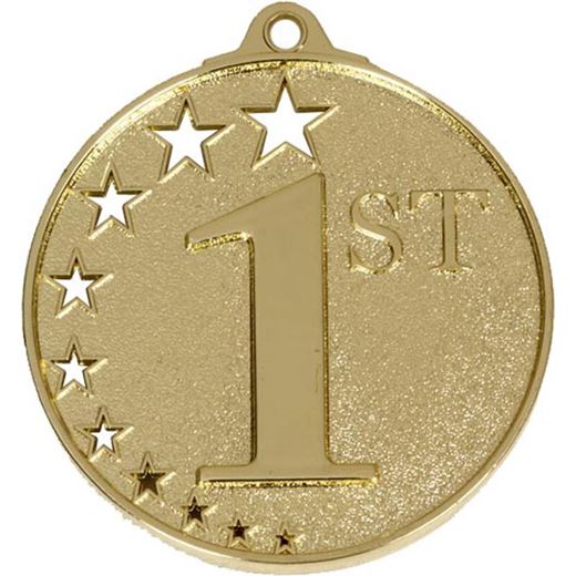 Gold 1st Place Medal with Stars 52mm (2")