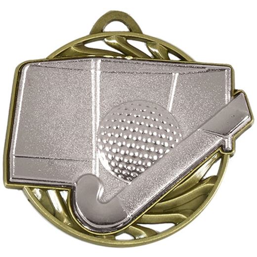 Silver Vortex Hockey Medal 50mm (2")