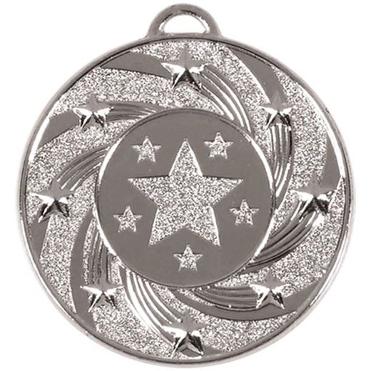 Silver Spiral Star Medal 50mm (2")