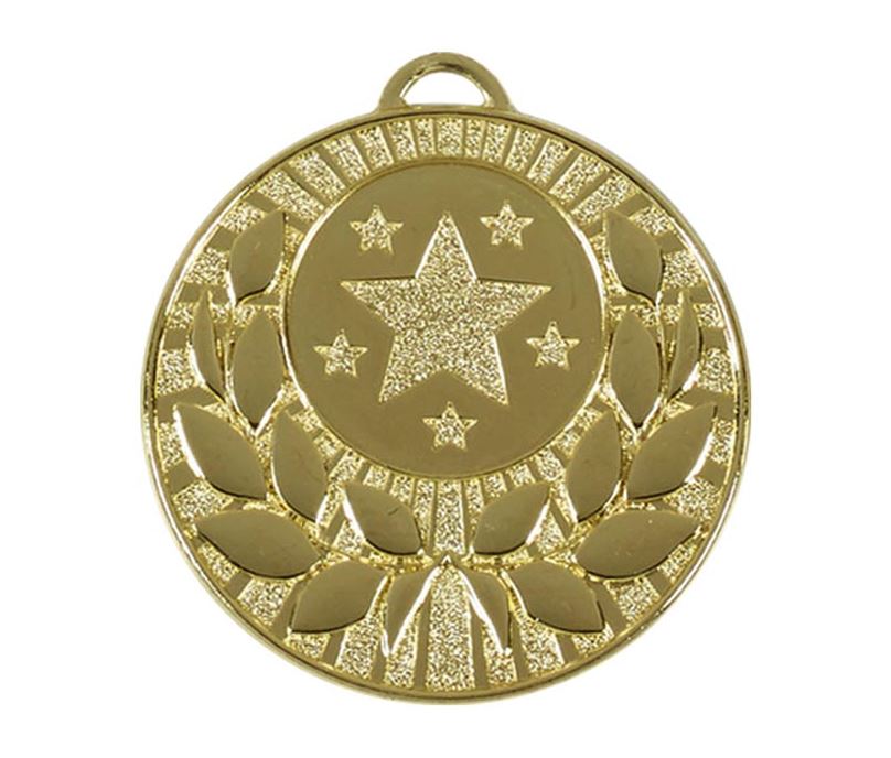 Gold Laurel Wreath Star Medal 5cm (2