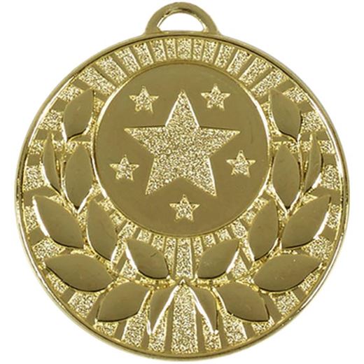 Gold Laurel Wreath Star Medal 50mm (2")