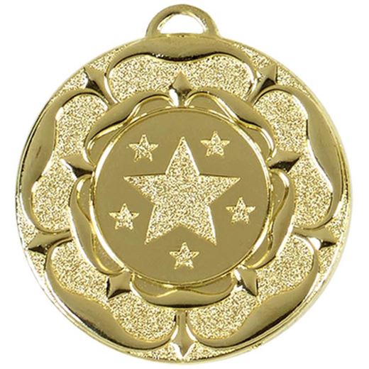 Gold Star Tudor Rose Medal 50mm (2")