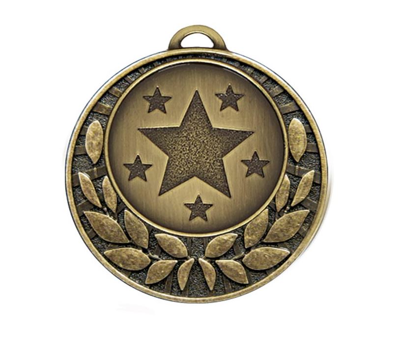 Bronze Laurel Wreath Star Medal 4cm (1.5