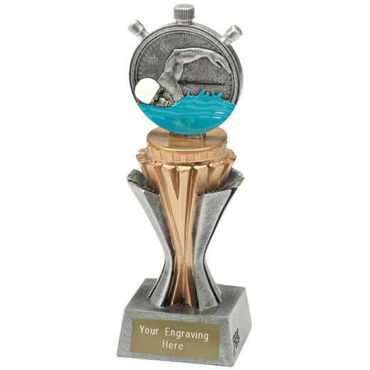 Flexx Swimming Trophy Silver and Gold 19cm (7.5")