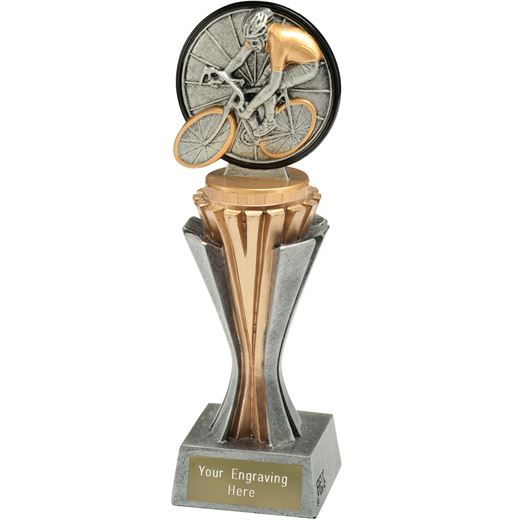 Flexx Cycling Trophy Silver and Gold 21.5cm (8.5")
