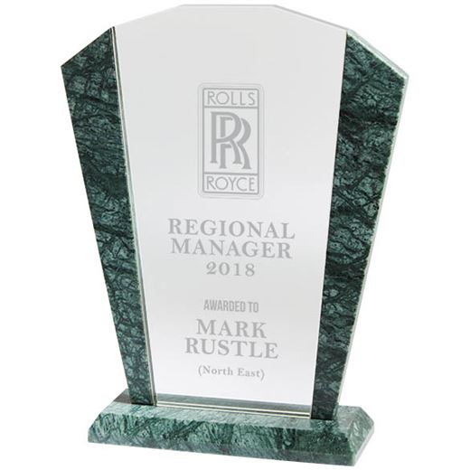 Arched Crystal & Marble Plaque Award 17.5cm (7")