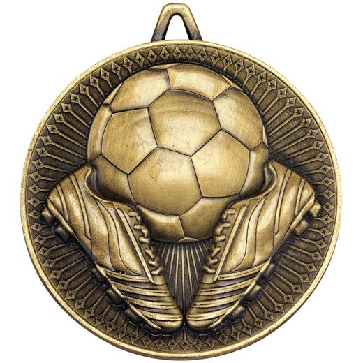 Deluxe Football Medal Antique Gold 60mm (2.25")