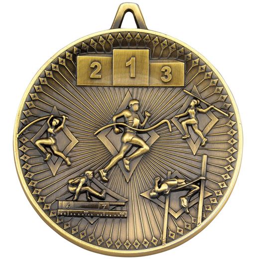 Deluxe Athletics Medal Antique Gold 60mm (2.25")