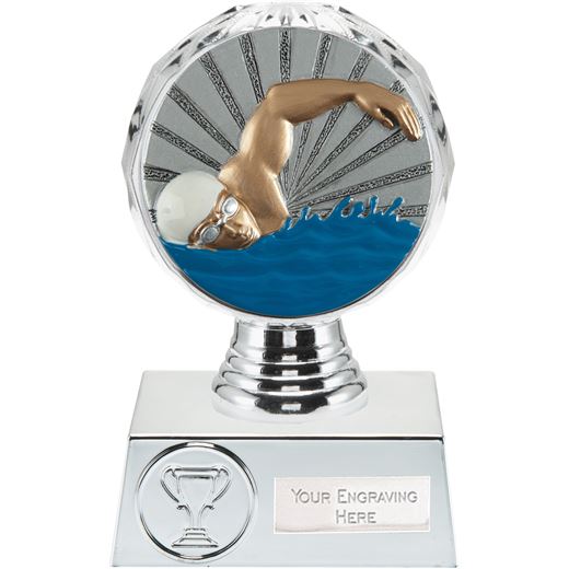 Swimmer Trophy Silver Hemisphere 13.5cm (5.25")