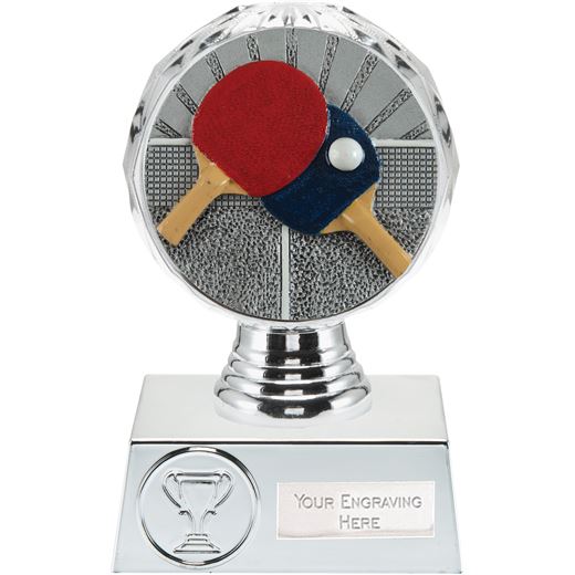 Table Tennis Trophy Silver Hemisphere 13.5cm (5.25")