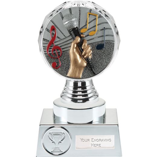 Music Trophy Silver Hemisphere 15cm (6")