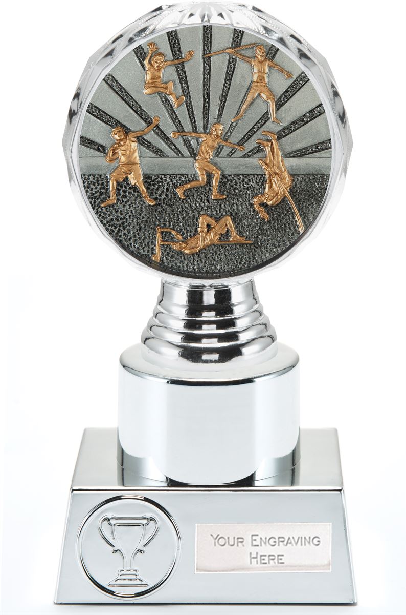 Track and Field Trophy Silver Hemisphere 16.5cm (6.5")
