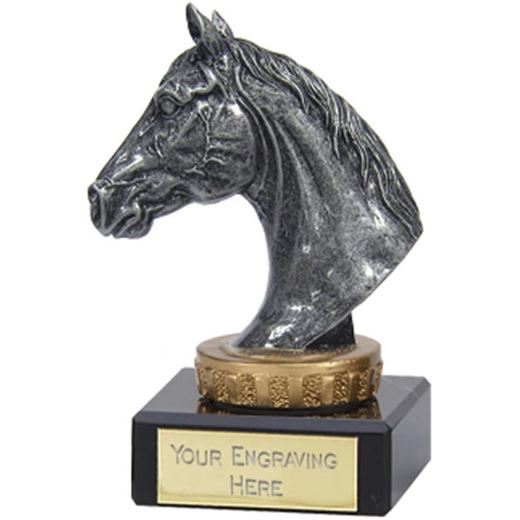 Antique Silver Horse Trophy on Marble Base 9.5cm (3.75")