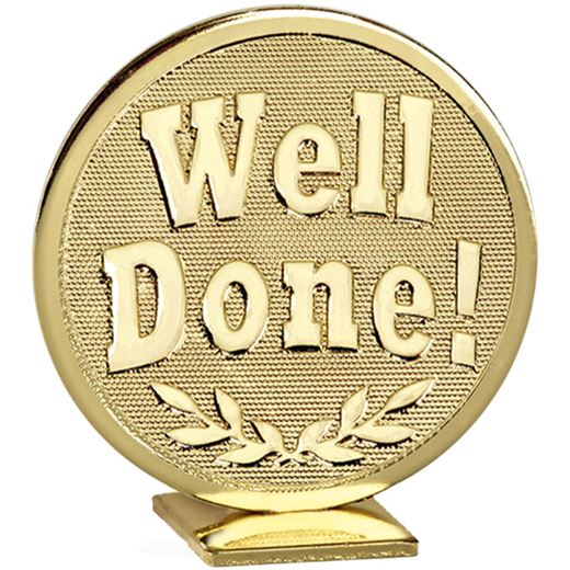 Gold Global Well Done Self Standing Award 60mm (2.25")