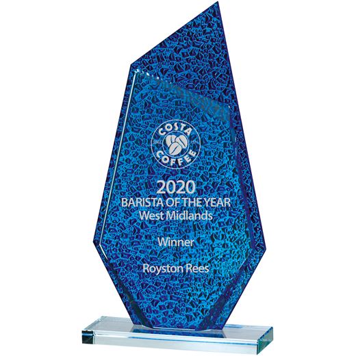Atlantic Blue & Clear Glass Award 25cm (9.75")
