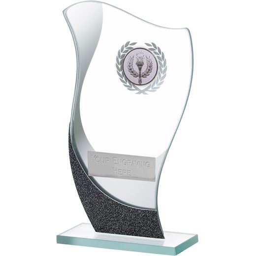 Flame Shaped Mirrored Glass Award 16.5cm (6.5")