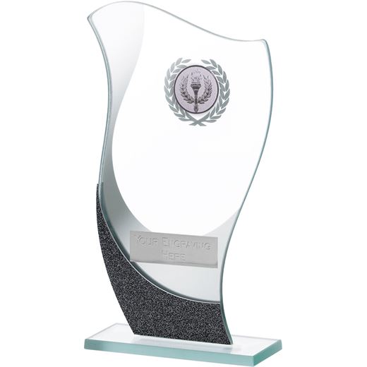 Flame Shaped Mirrored Glass Award 18.5cm (7.25")