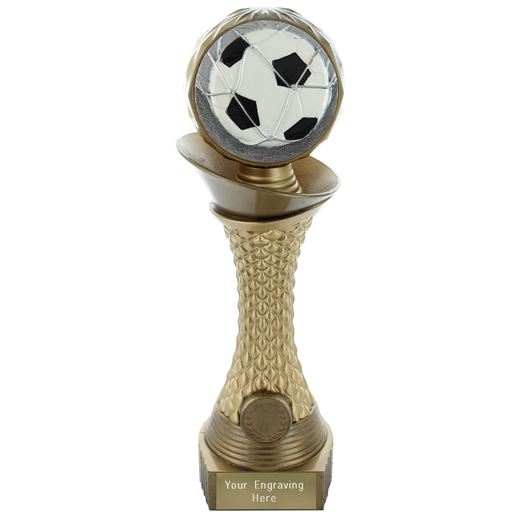 Football Trophy Heavyweight Hemisphere Tower Gold & Bronze 23.5cm (9.25")