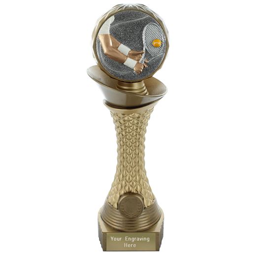 Tennis Trophy Heavyweight Hemisphere Tower Gold & Bronze 27.5cm (10.75")