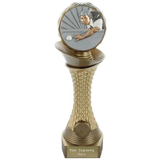 Snooker Trophy Heavyweight Hemisphere Tower Gold & Bronze 25cm (10")