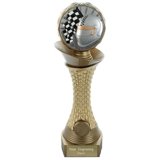 Motorsport Trophy Heavyweight Hemisphere Tower Gold & Bronze 27.5cm (10.75")
