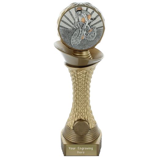 Cycling Trophy Heavyweight Hemisphere Tower Gold & Bronze 25cm (10")