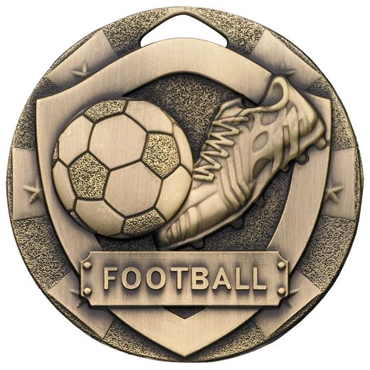 Bronze Mini Shield Football Medal 50mm (2")