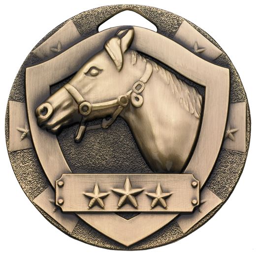 Bronze Mini Shield Equestrian Medal 50mm (2")