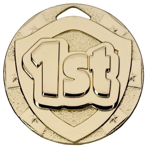 Gold Mini Shield 1st Medal 50mm (2")