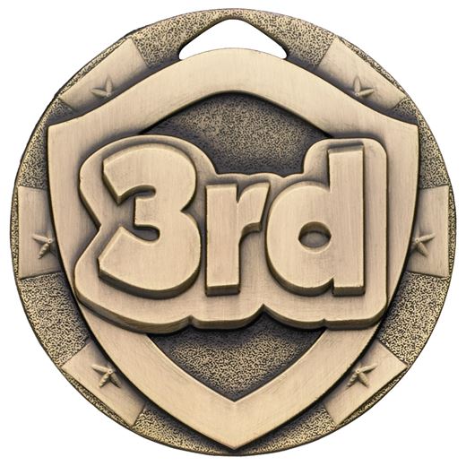 Bronze Mini Shield 3rd Medal 50mm (2")