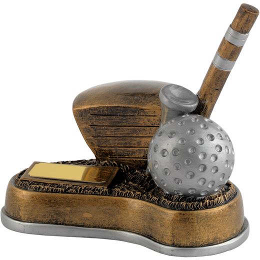 Antique Gold Resin Longest Drive Golf Trophy 12.5cm (5")