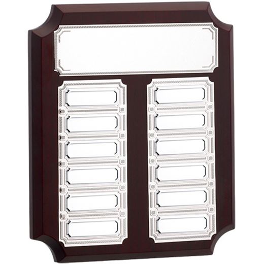 Wooden Presentation Plaque with Silver Recognition Plates 19cm (7.5")