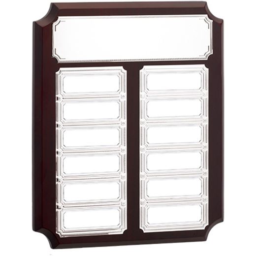 Wooden Presentation Plaque with Silver Recognition Plates 29cm (11.5")