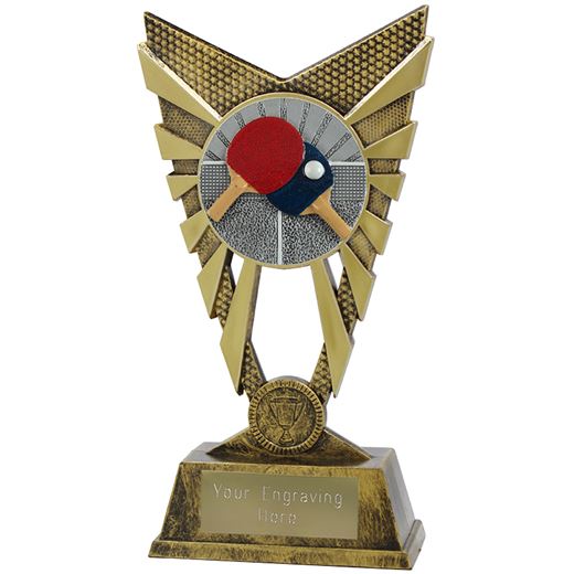 Valiant Table Tennis Trophy Gold 23cm (9")