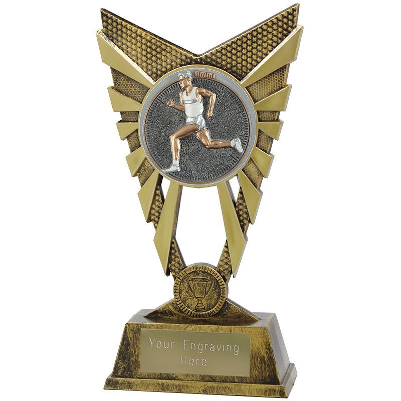 Valiant Male Running Trophy Gold 23cm (9”)