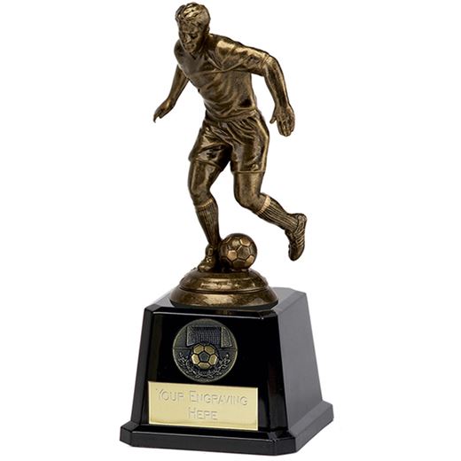 Antique Gold Icon Footballer on Large Black Base 19cm (7.5")
