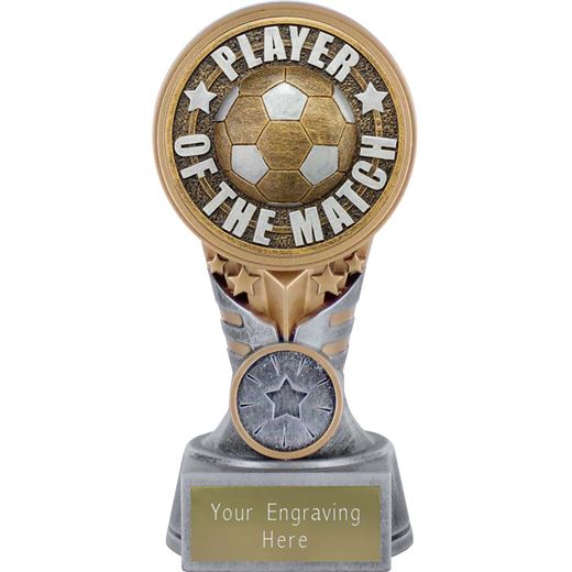 iKon Player of the Match Football Trophy Antique Silver & Gold 15cm (6")