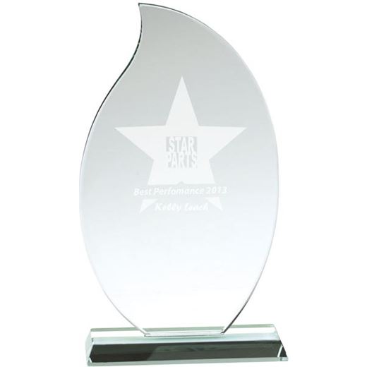 Flaming Jade Glass Plaque Award 18.5cm (7.25")