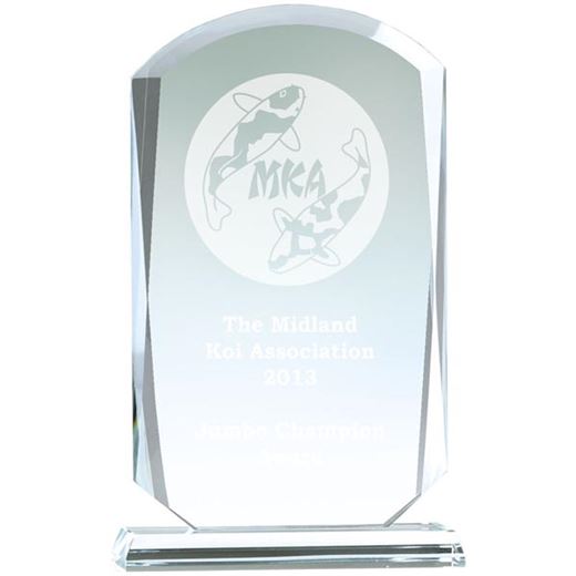 Thick Tablet Jade Glass Plaque Award 19cm (7.5")