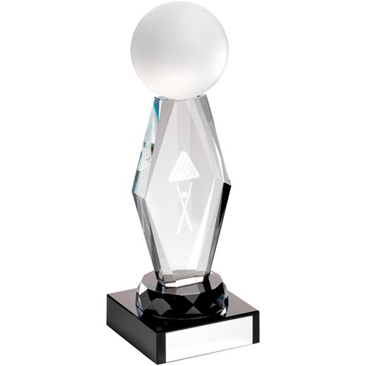 Optical Crystal Pool/Snooker Column On Black Base Award 20.5cm (8")