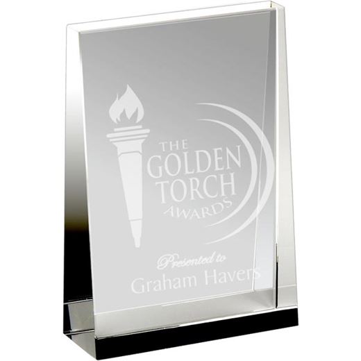 Heavyweight Optical Crystal Guardian Wedge Plaque Award 15cm (6")