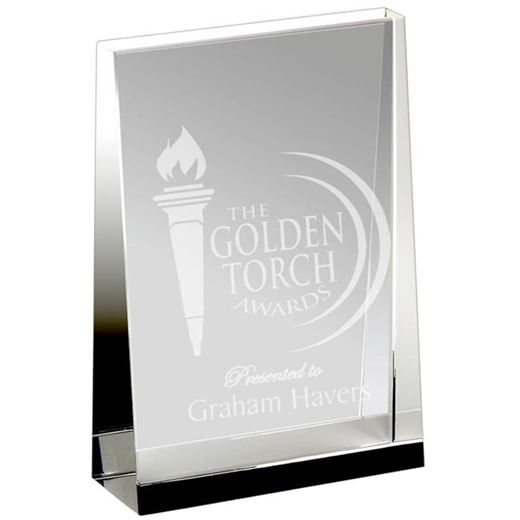 Heavyweight Optical Crystal Guardian Wedge Plaque Award 23cm (9")
