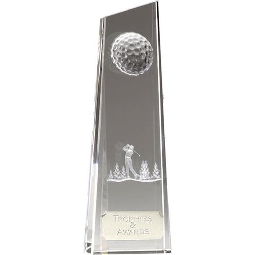 Optical Crystal Golfer on Fairway 22cm (8.75")