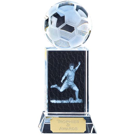 Clarity Frosted Action Football Block Award 15cm (6")