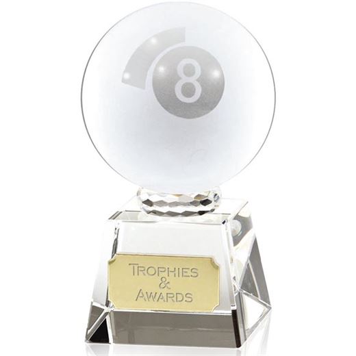 Frosted Glass 8-Ball Pool Award 9.5cm (3.75")