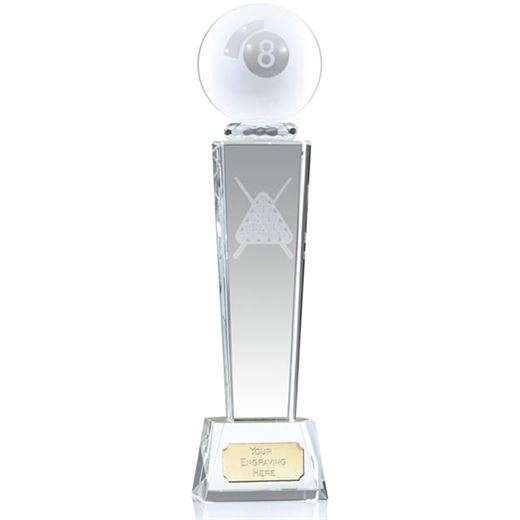 Frosted 8-Ball Pool Glass Column Award 21.5cm (8.5")