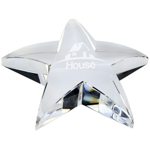Optical Crystal Star Paperweight 10cm (4")
