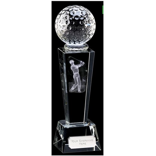 Optical Crystal Unite Male Golfer Glass Award 18cm (7")