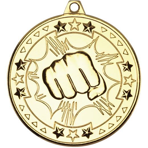 Gold Tri Star Martial Arts Medal 50mm (2")