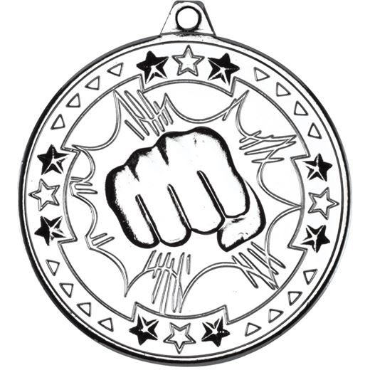 Silver Tri Star Martial Arts Medal 50mm (2")